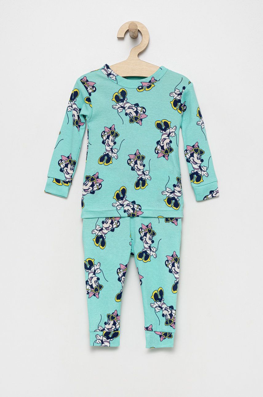 GAP pijamale de bumbac pentru copii culoarea turcoaz, modelator