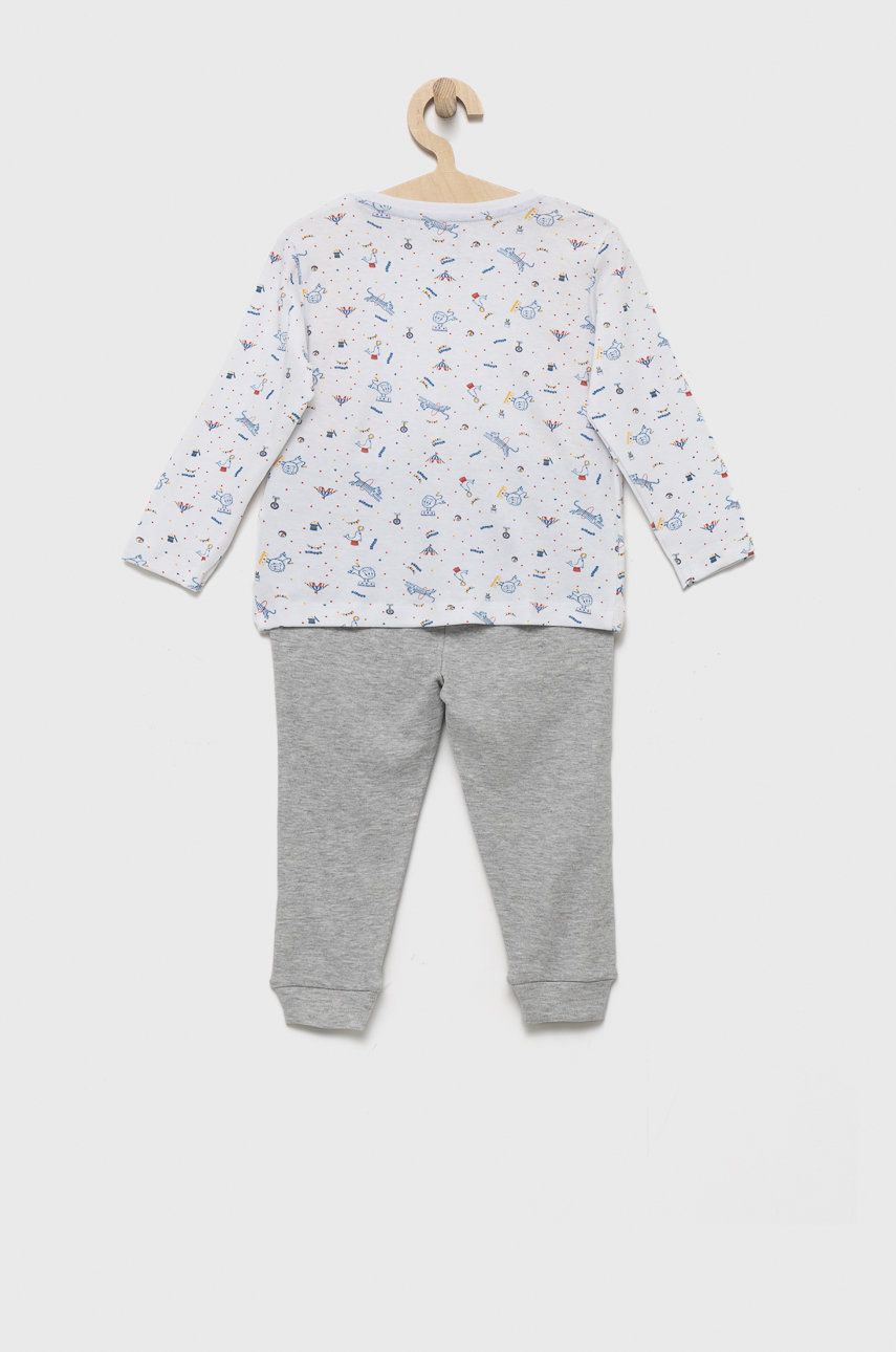Детская хлопковая пижама zippy цвет белый узор