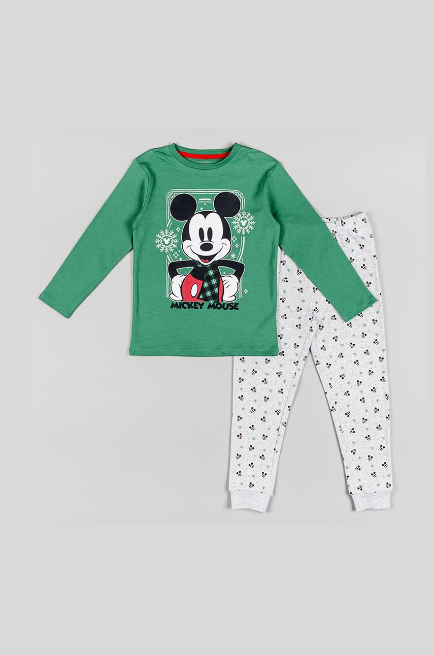 Zippy pijamale de bumbac pentru copii x disney culoarea verde, modelator