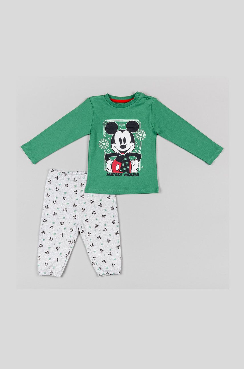 Dětské bavlněné pyžamo zippy zelená barva - zelená -  100% Bavlna