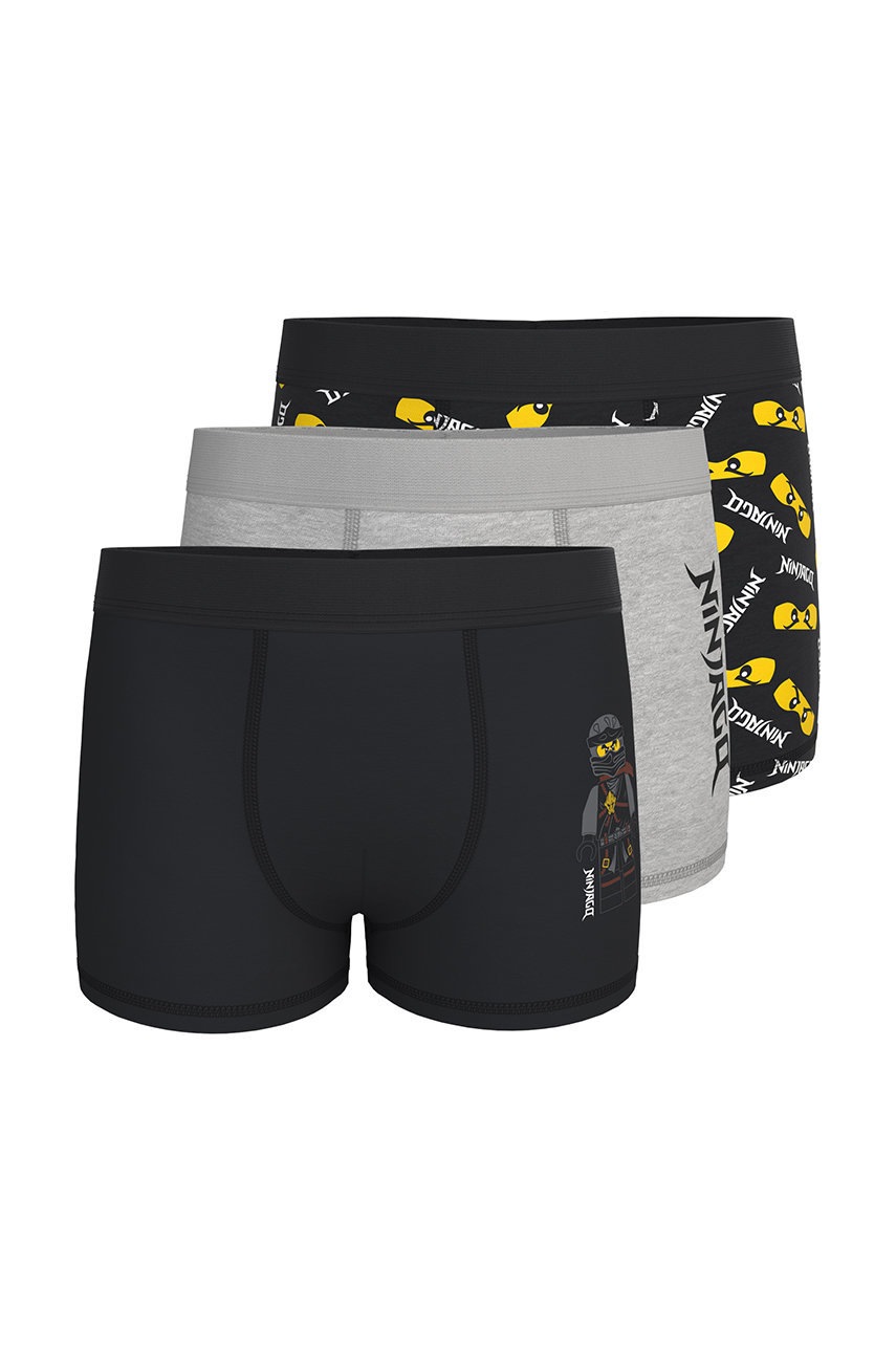

Детски боксерки Lego Wear (3 чифта) в черно, Черен