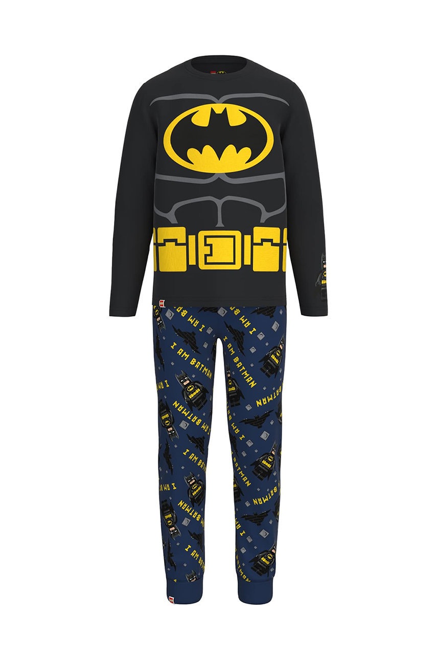 

Детска памучна пижама Lego Wear в черно с десен, Черен