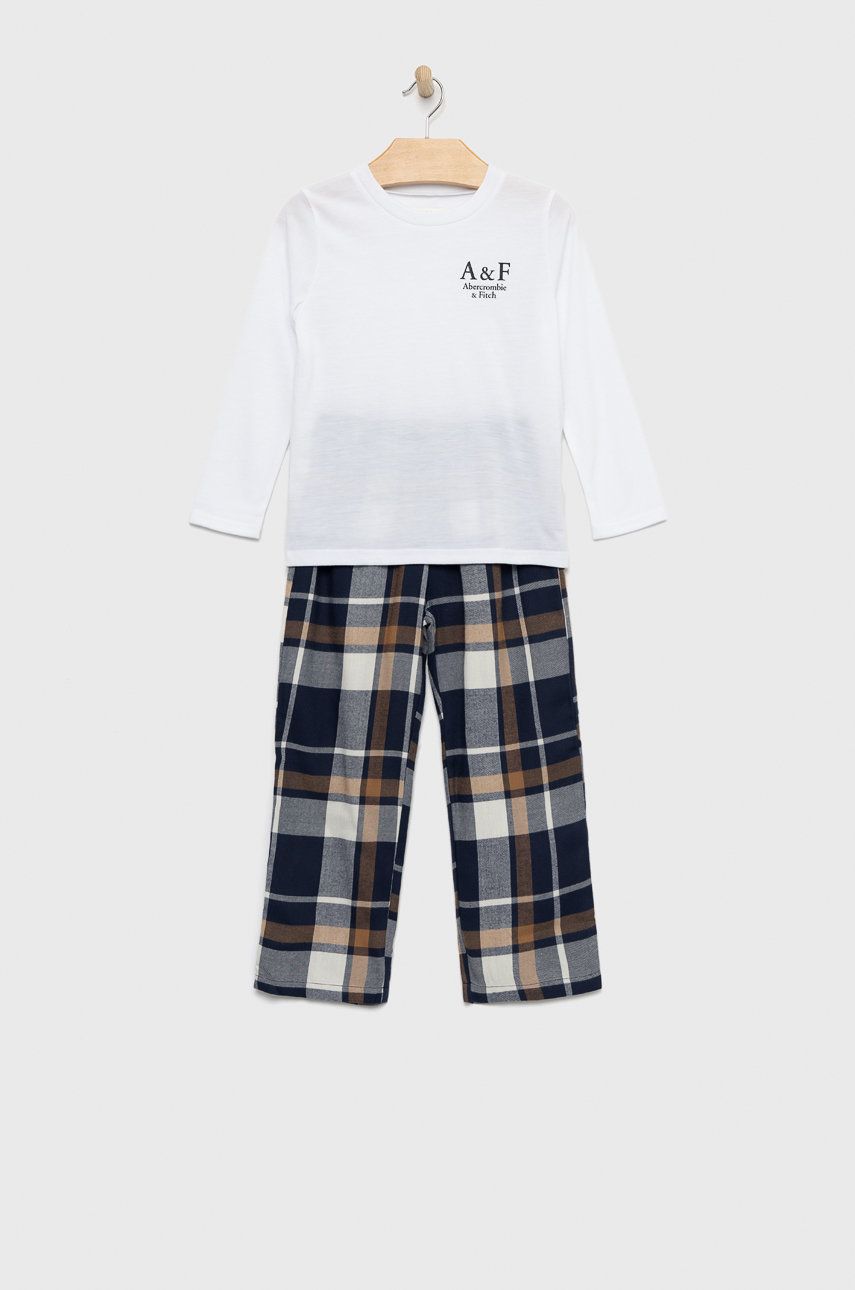Dětské pyžamo Abercrombie & Fitch bílá barva - bílá -  100% Polyester