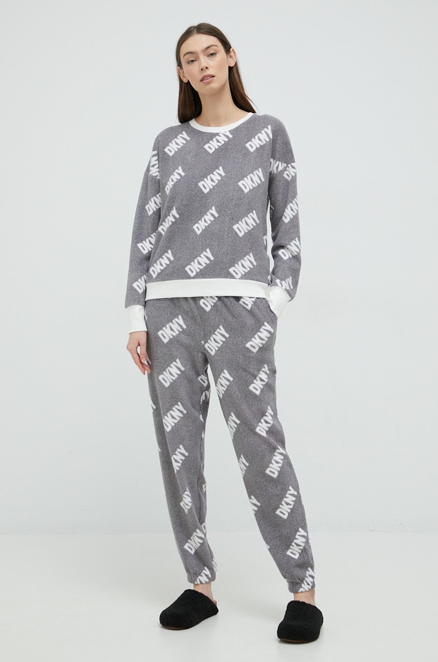 

Пижама Dkny дамска в сиво, Сив