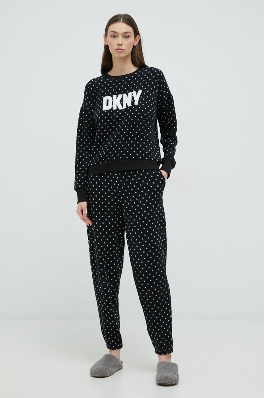 

Пижама Dkny дамска в черно, Черен