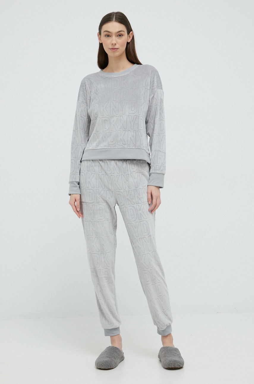 

Домашен комплект Dkny дамски в сиво, Сив
