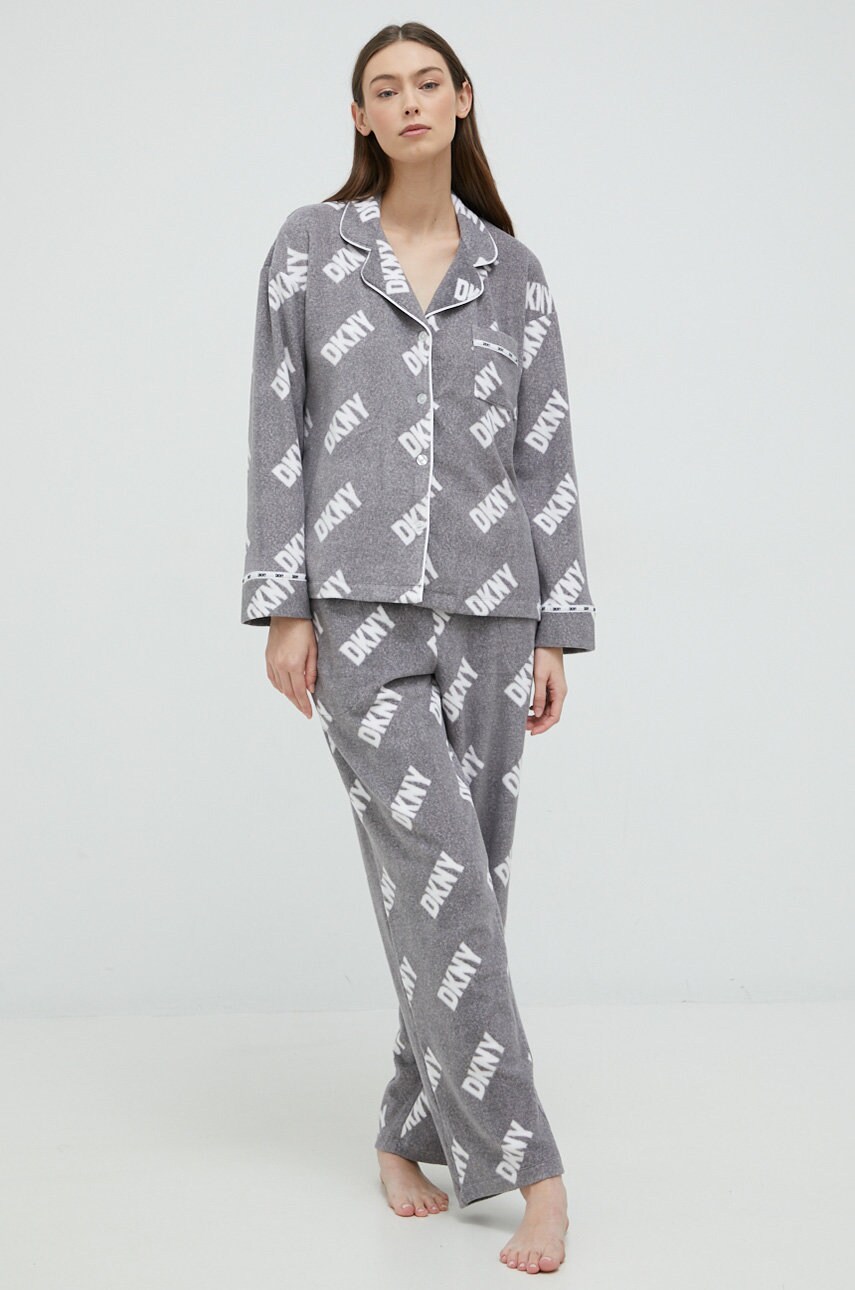 

Пижама Dkny дамска в сиво, Сив