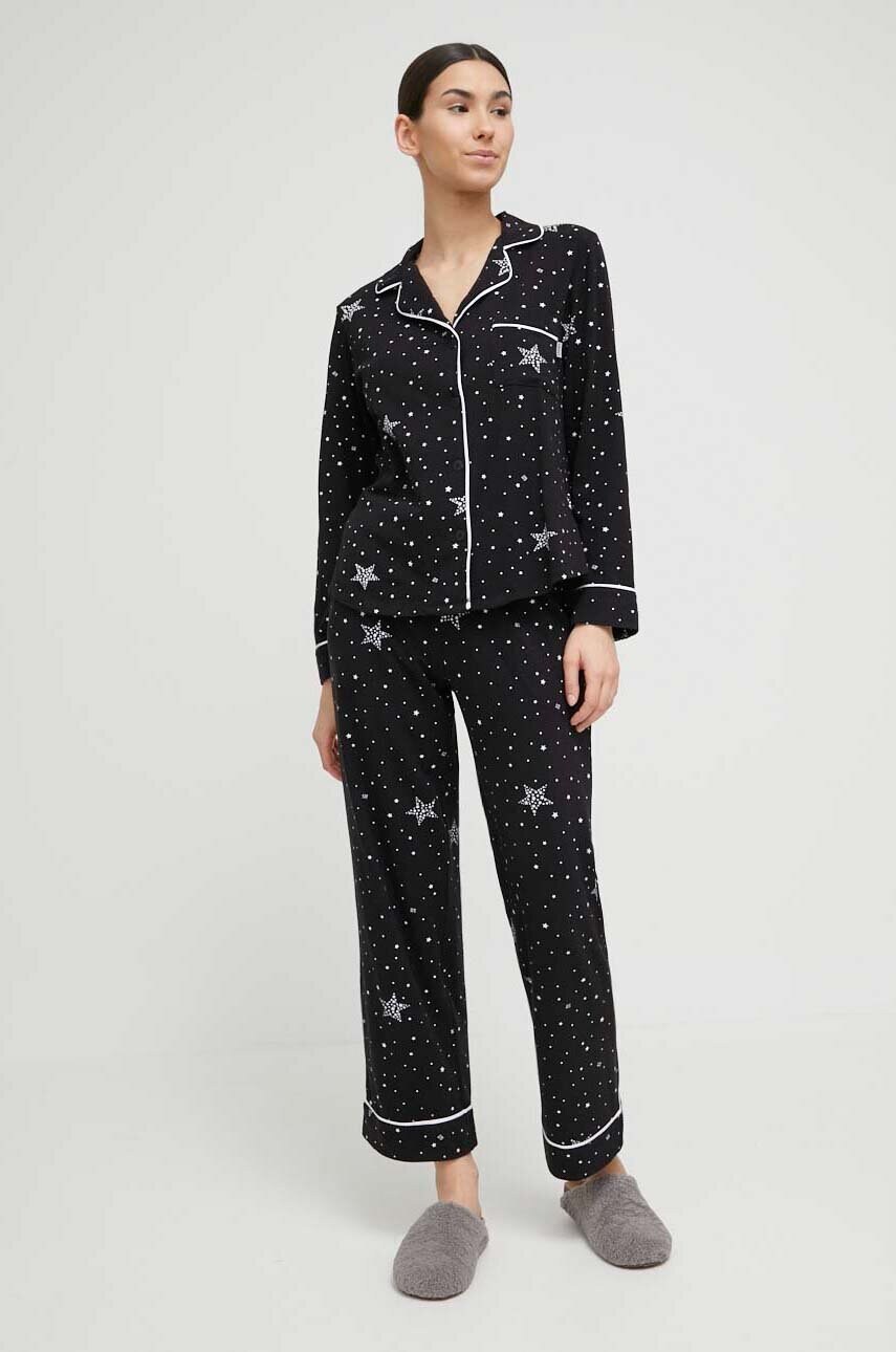Dkny pijama femei, culoarea negru answear.ro