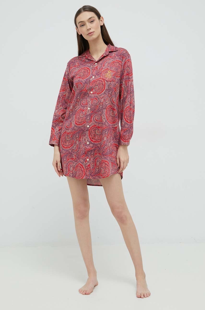 

Нощница Lauren Ralph Lauren дамска в червено, Червен