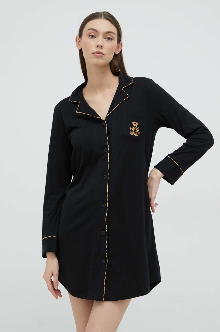 Lauren Ralph Lauren koszula nocna damska kolor czarny