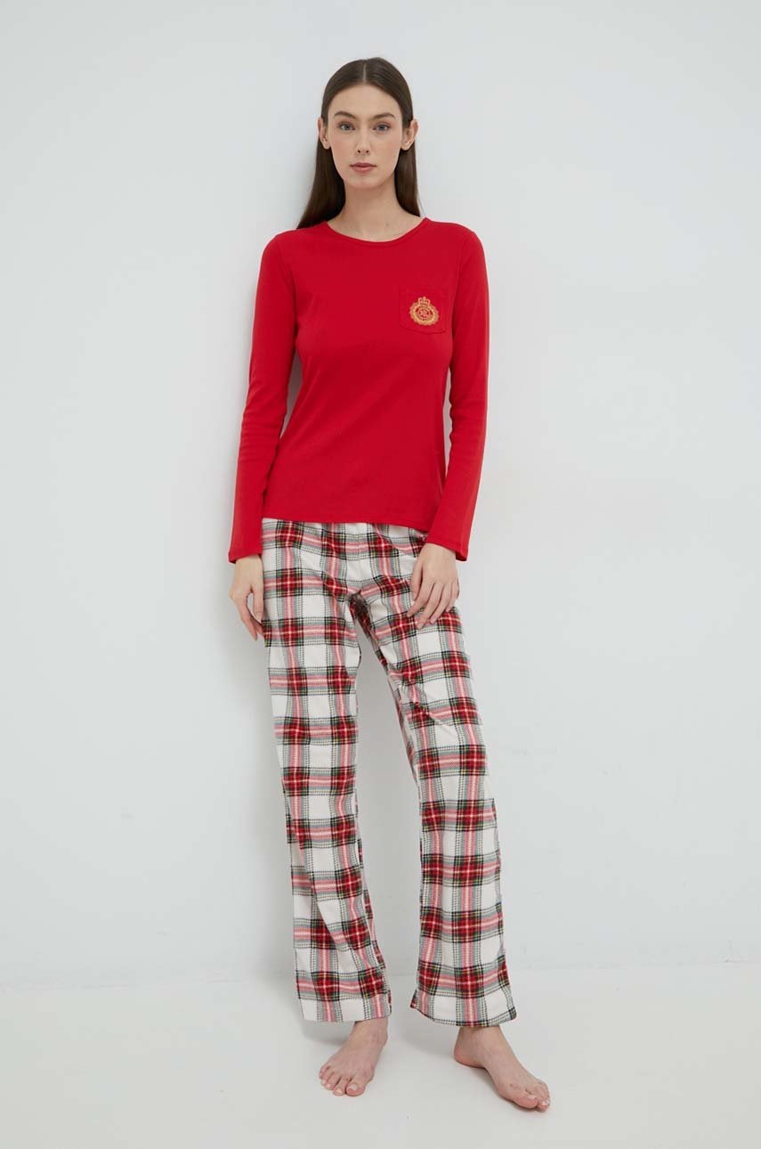 

Пижама Lauren Ralph Lauren дамска в червено, Червен