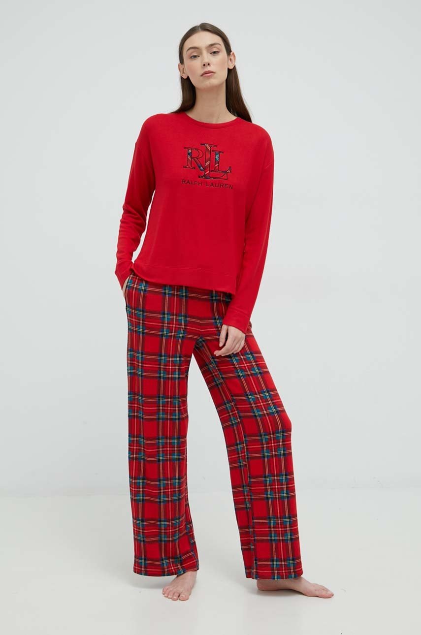 

Пижама Lauren Ralph Lauren дамска в червено, Червен