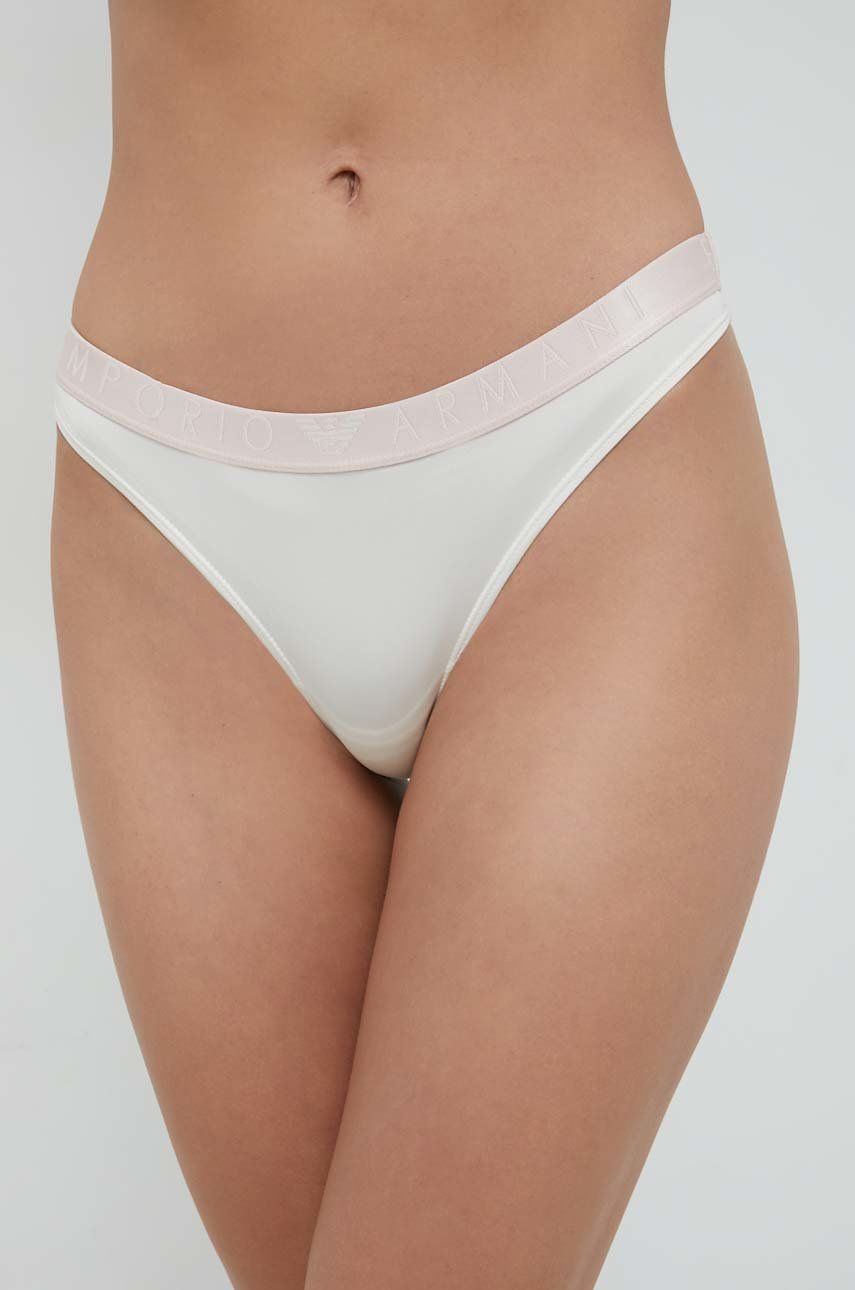 Emporio Armani Underwear stringi 2-pack kolor beżowy