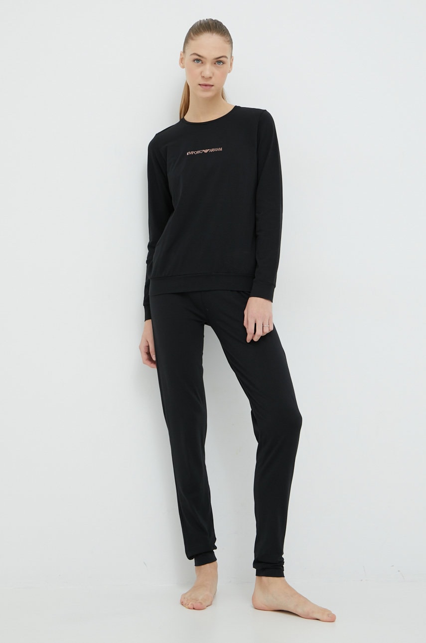 Emporio Armani Underwear pijama femei, culoarea negru