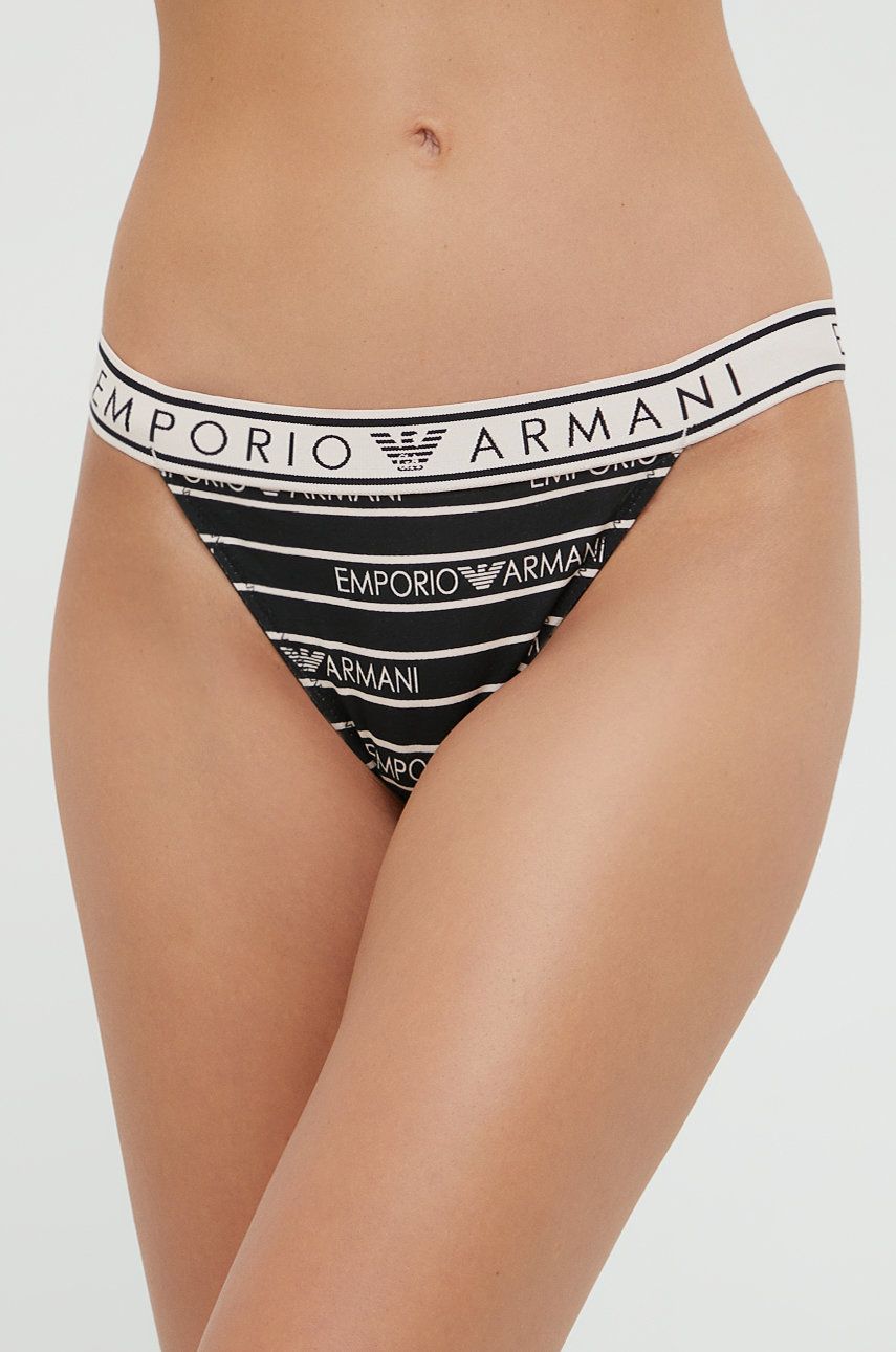 Emporio Armani Underwear tanga (2-pack) culoarea negru