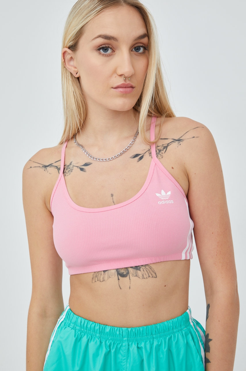 Levně Podprsenka adidas Originals HM2102 růžová barva