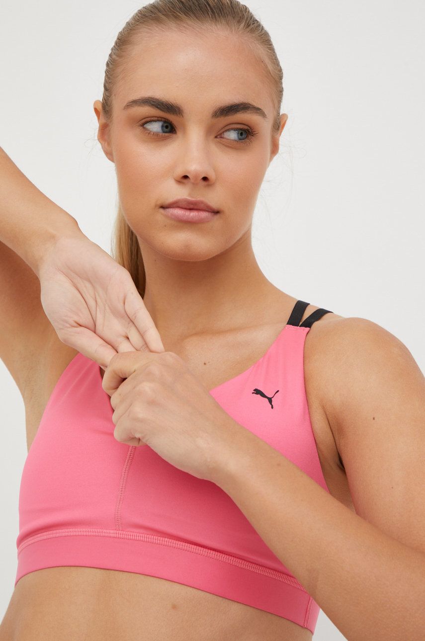 E-shop Sportovní podprsenka Puma Elite růžová barva