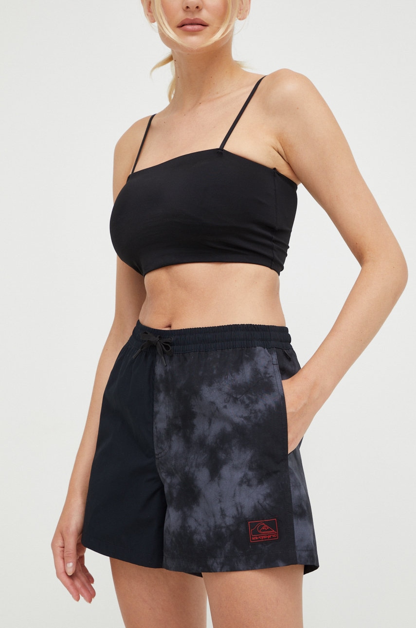 Quiksilver pantaloni scurți de plajă din bumbac x stranger things culoarea negru