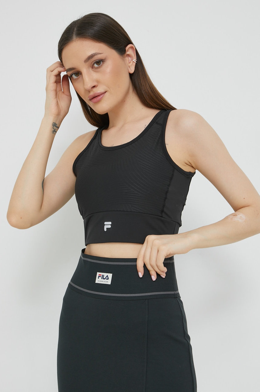 Fila Sutien Sport Rafaela Culoarea Negru, Neted