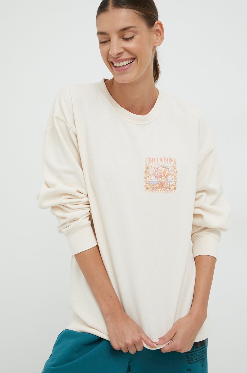 

Кофта Billabong женская цвет бежевый с принтом