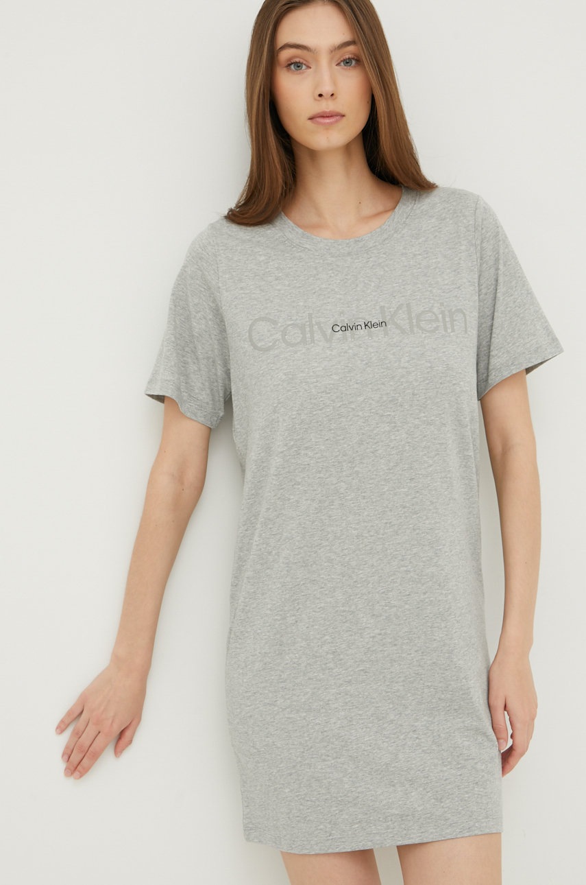 

Нощница Calvin Klein Underwear дамска в сиво, Сив