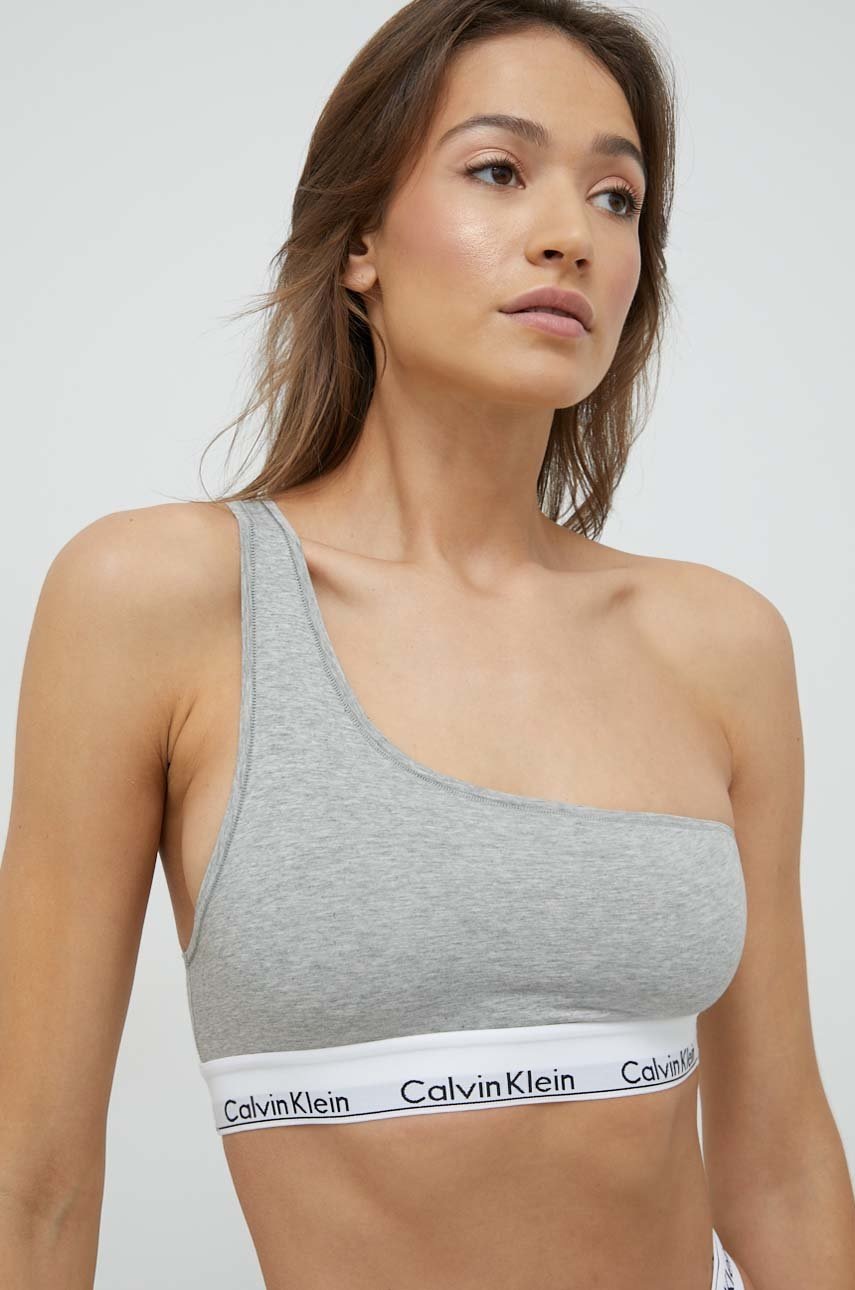 

Сутиен Calvin Klein Underwear в сиво с изчистен дизайн, Сив
