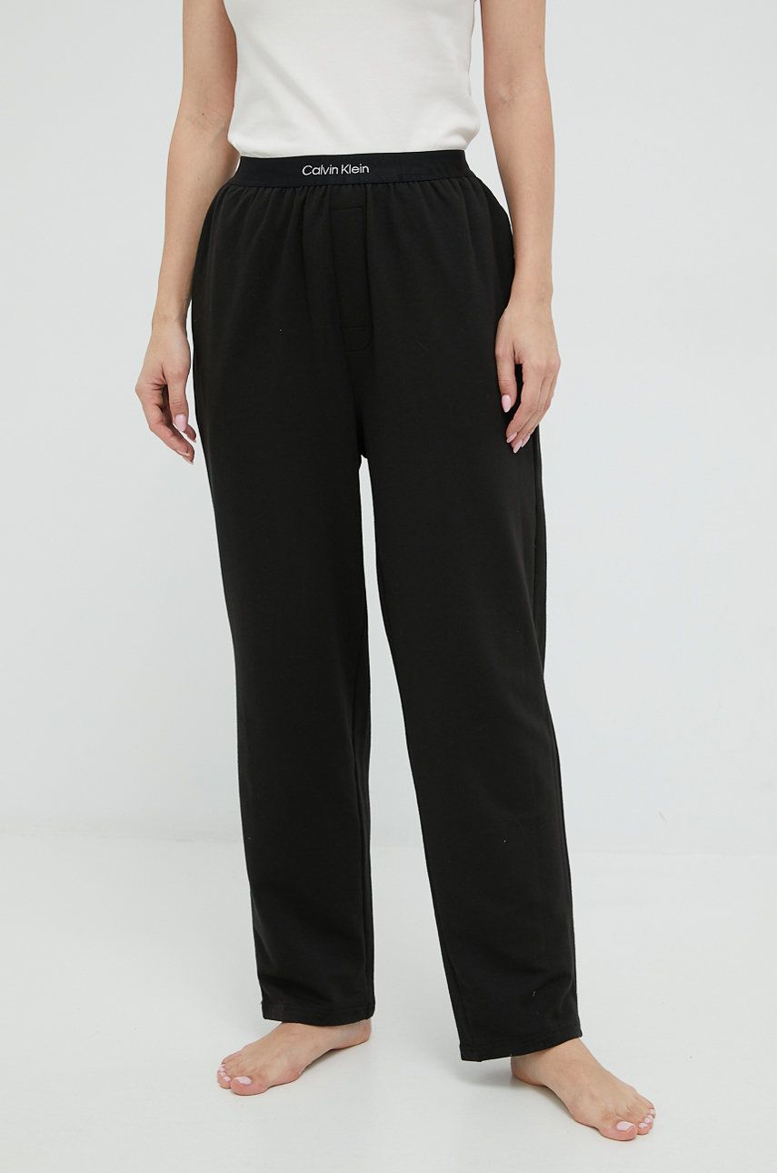 Kalhoty Calvin Klein Underwear dámské, černá barva - černá -  58% Bavlna