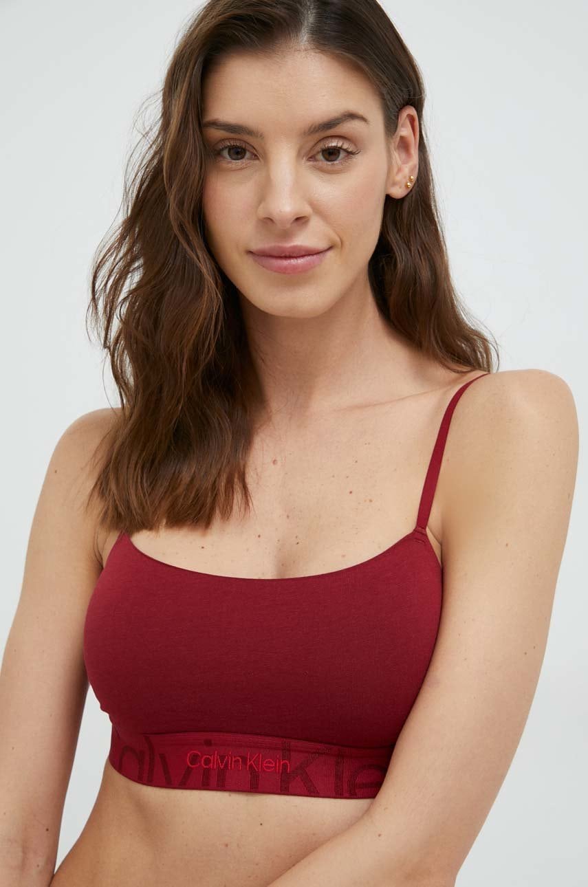 

Сутиен Calvin Klein Underwear в червено с изчистен дизайн, Бордо