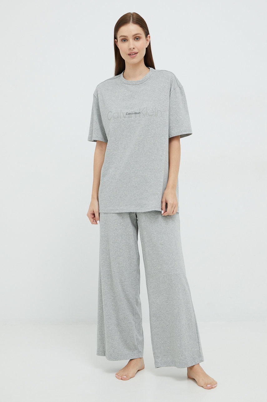 

Пижама Calvin Klein Underwear дамска в сиво, Сив