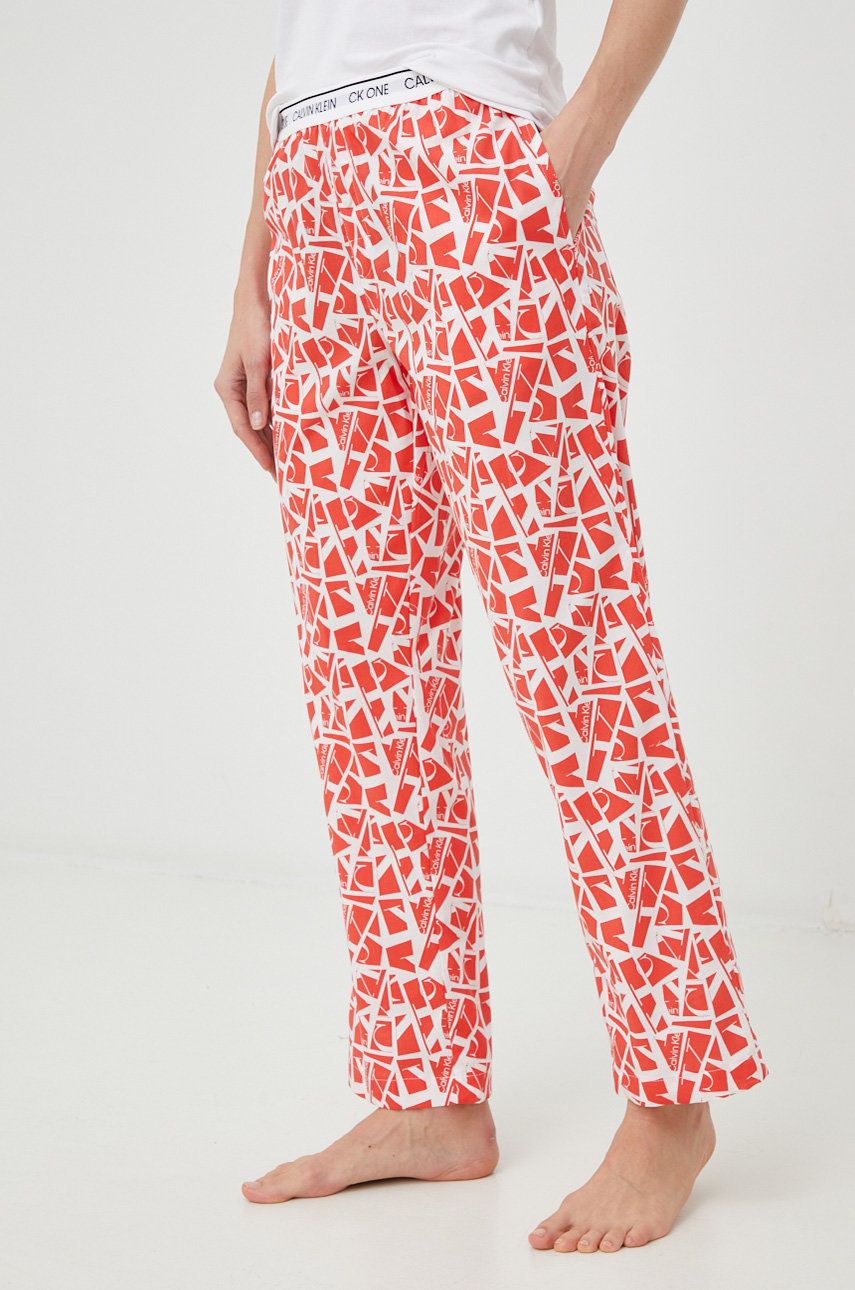 Calvin Klein Underwear spodnie piżamowe bawełniane kolor czerwony