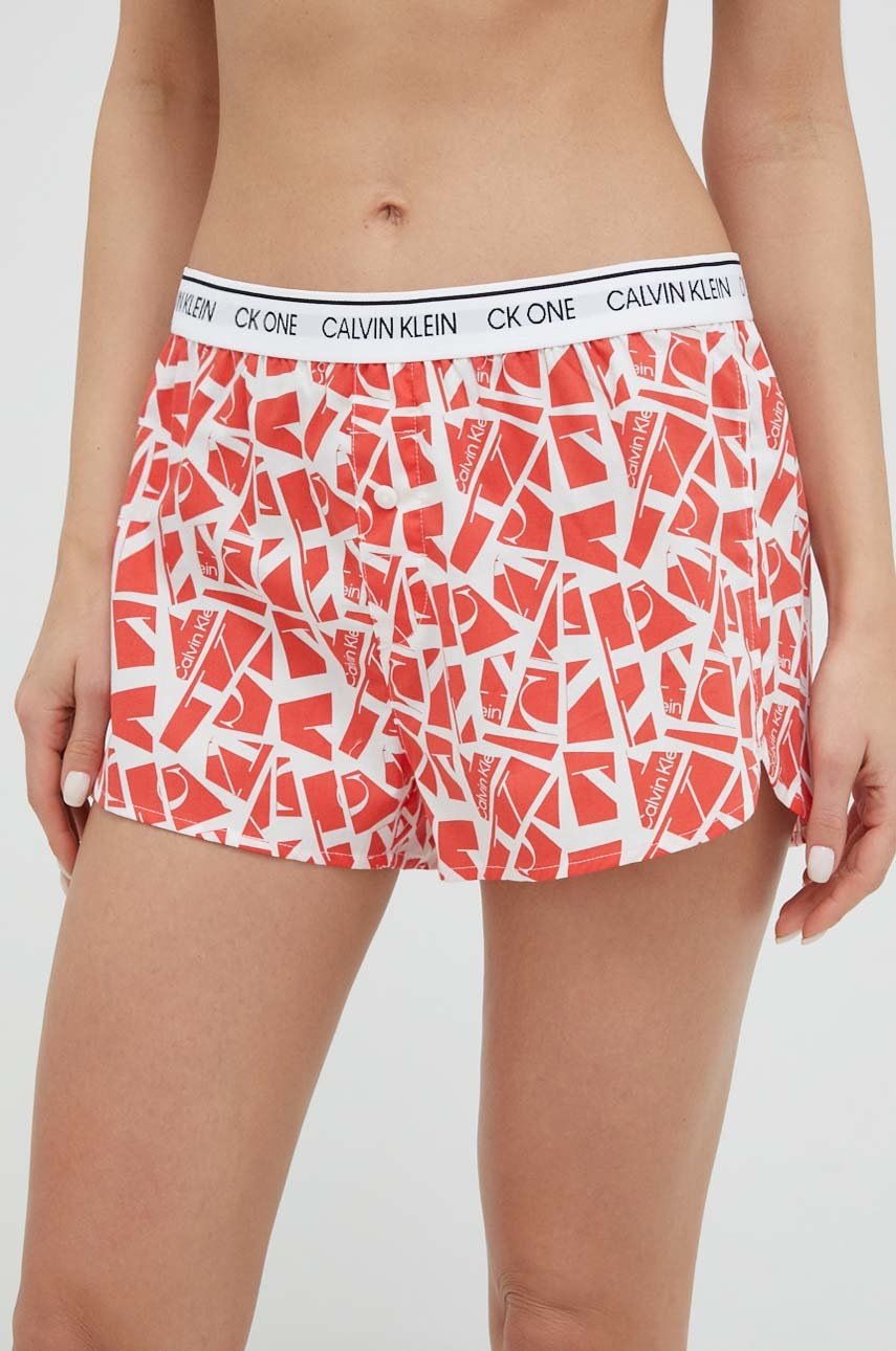 

Късо долнище на пижама Calvin Klein Underwear дамско в червено, Червен