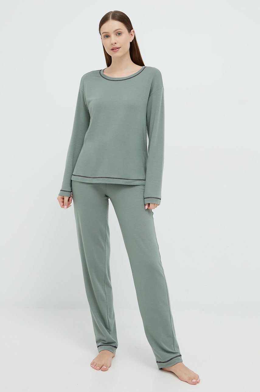 

Пижама United Colors of Benetton дамска в зелено, Зелен