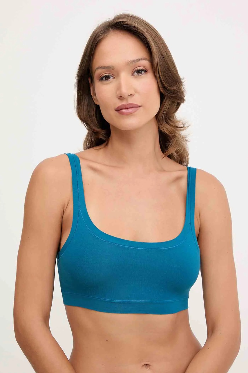 United Colors of Benetton sutien culoarea negru, uni, 3ZQM1R1D4