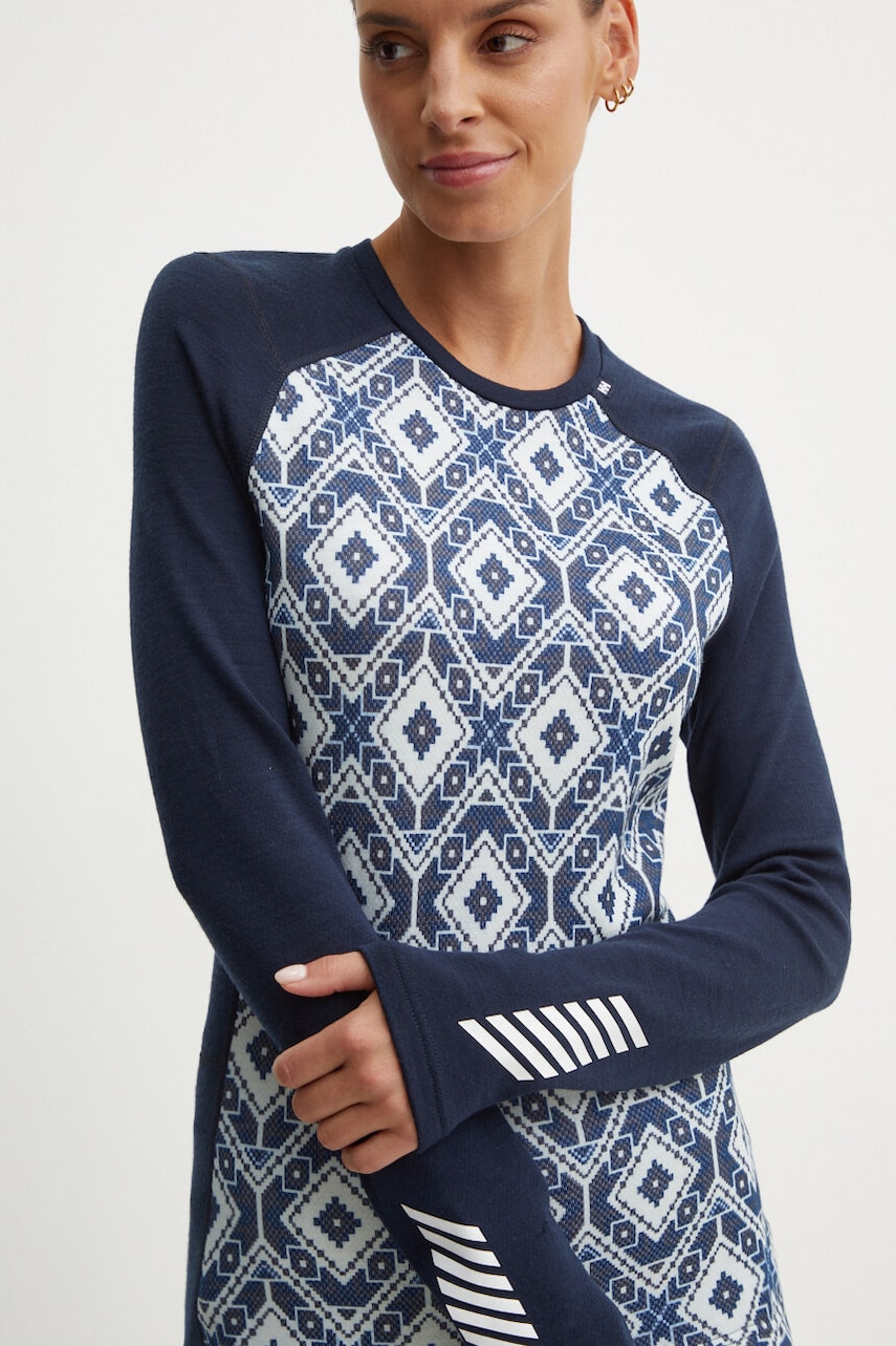 Helly Hansen longsleeve funcțional LIFA MERINO culoarea albastru marin, 49379