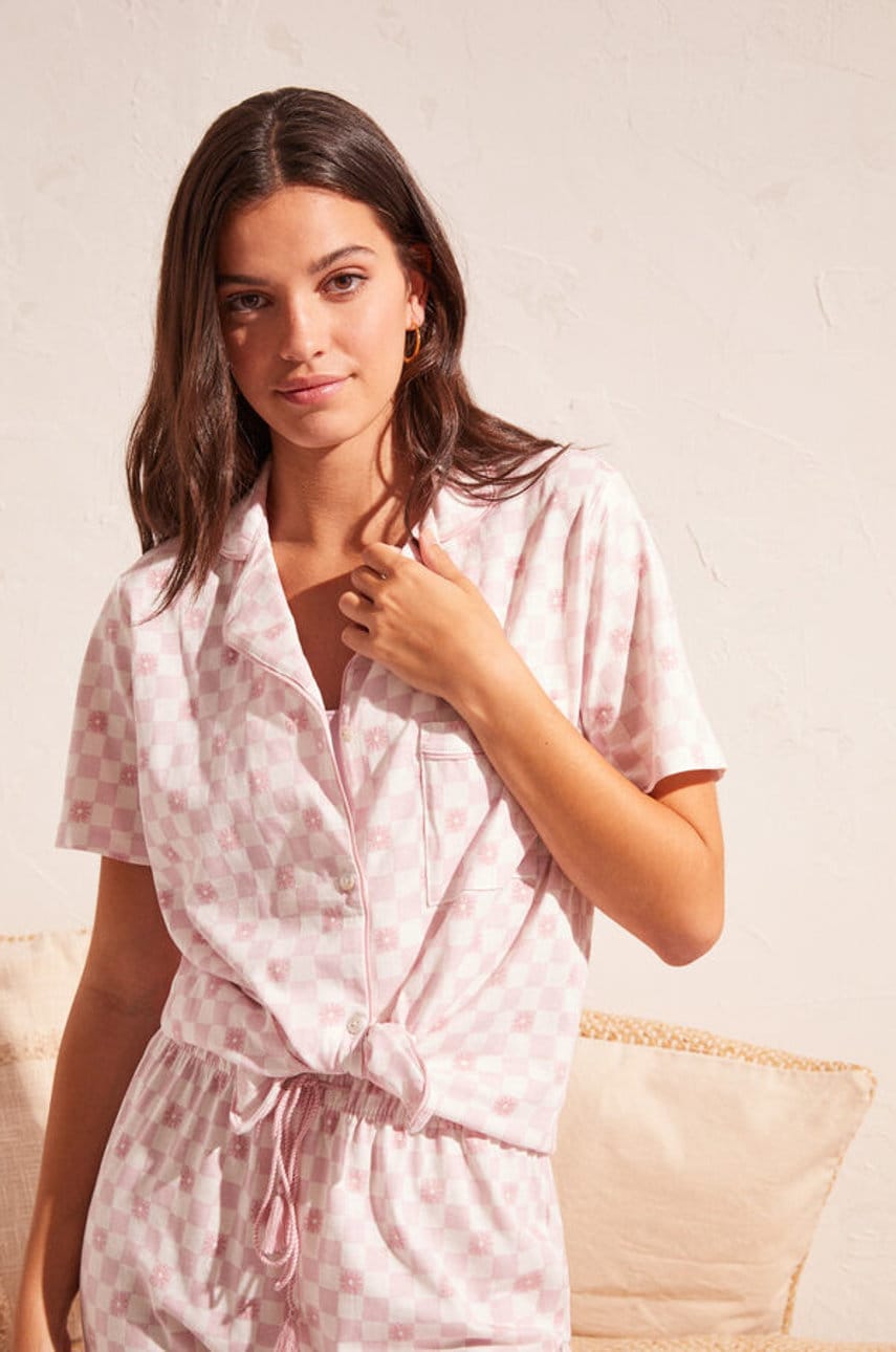 Women'secret pijamale de bumbac dc , culoarea roz, bumbac