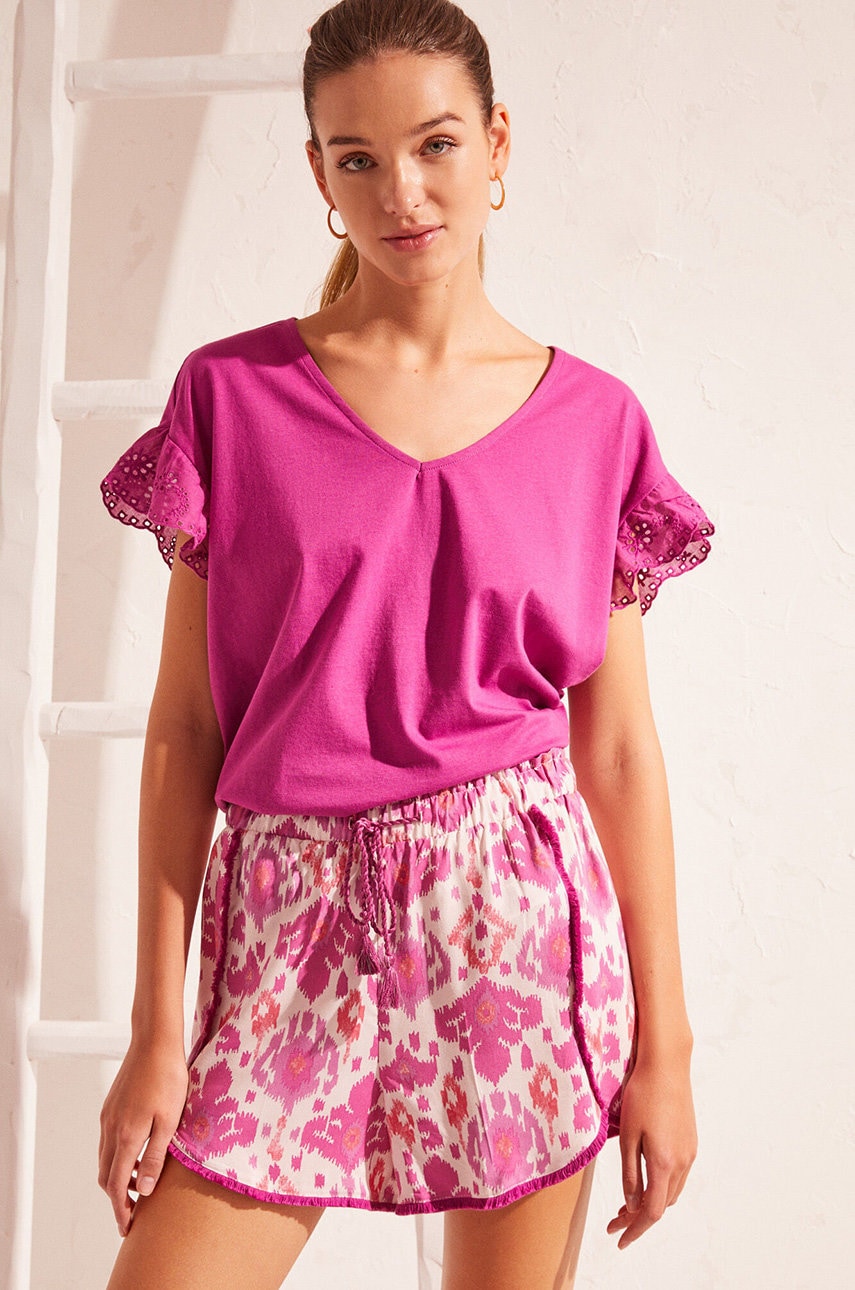 Women'secret pantaloni scurti de pijama mix & match femei, culoarea roz
