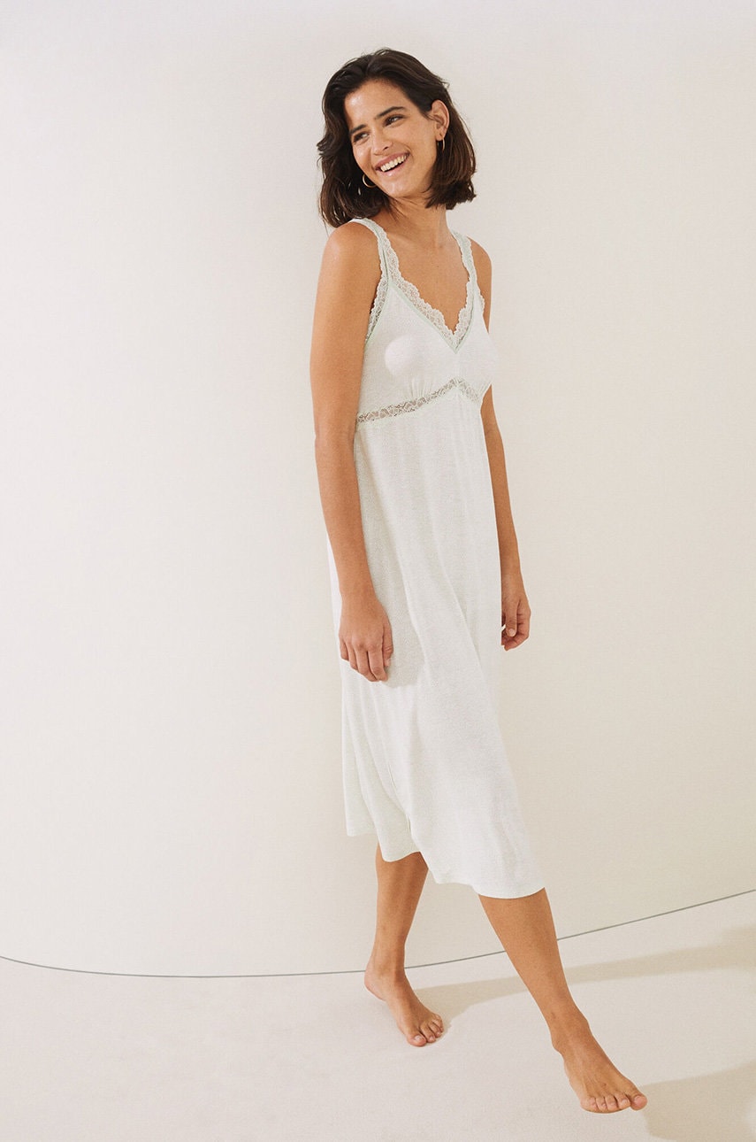 Women'secret camasa de noapte st femei, culoarea verde
