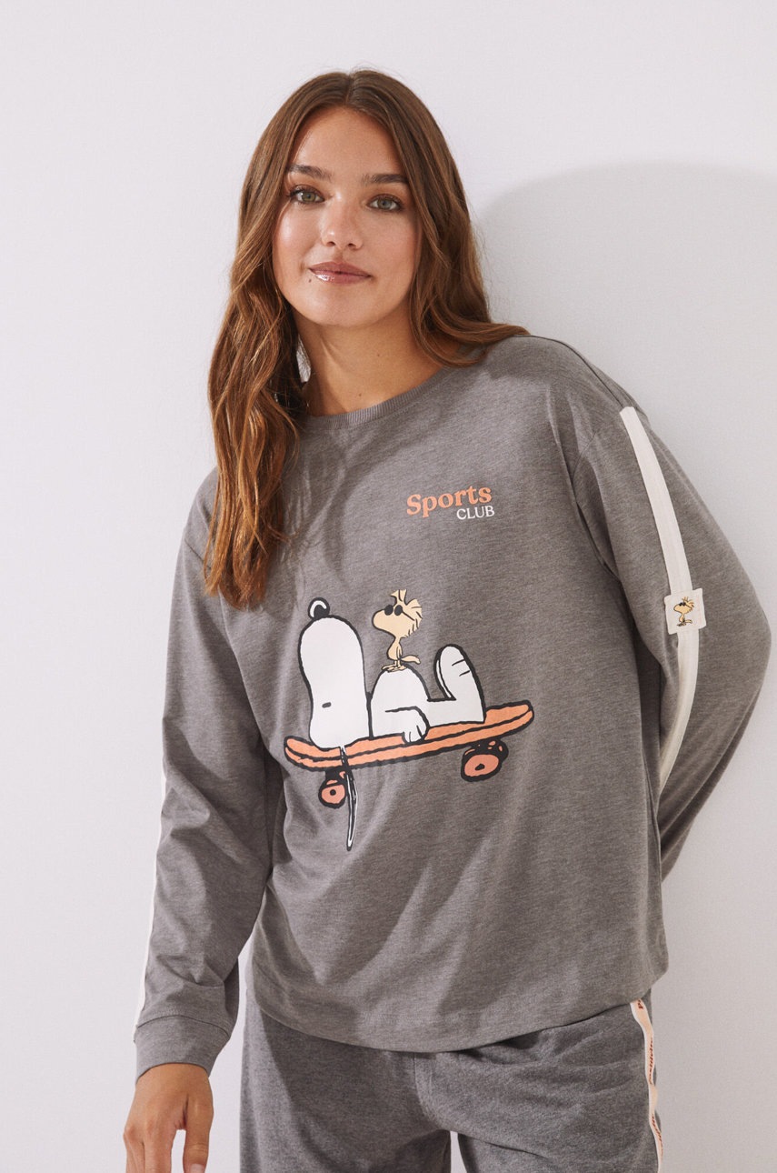 

Піжамний лонгслів women'secret Snoopy колір сірий