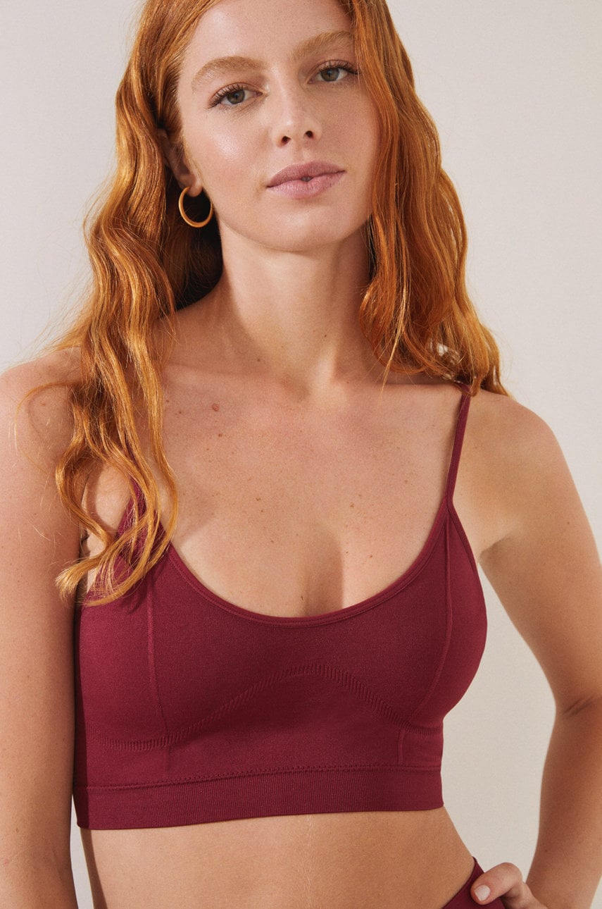 Women'secret sutien soft garnet culoarea bordo, neted
