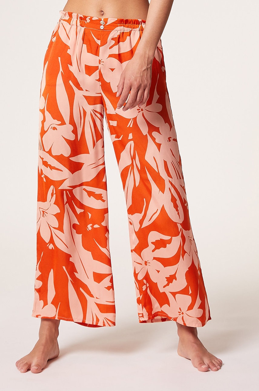 Etam pantaloni de pijama Maja - Pantalon femei, culoarea portocaliu