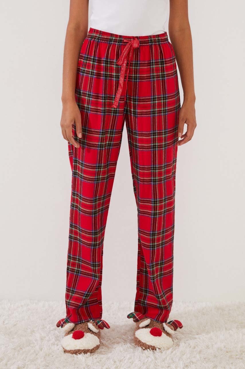 

Долнище на пижама women'secret Mix & Match дамско в червено, Червен