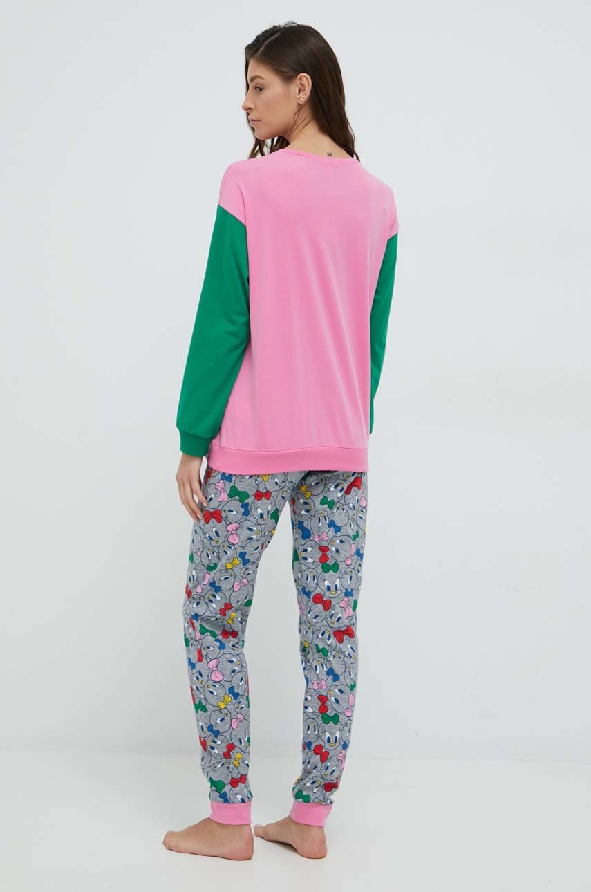 

Хлопковая пижама United Colors of Benetton X Looney Tunes, Sylwester I Tweety цвет розовый хлопковая