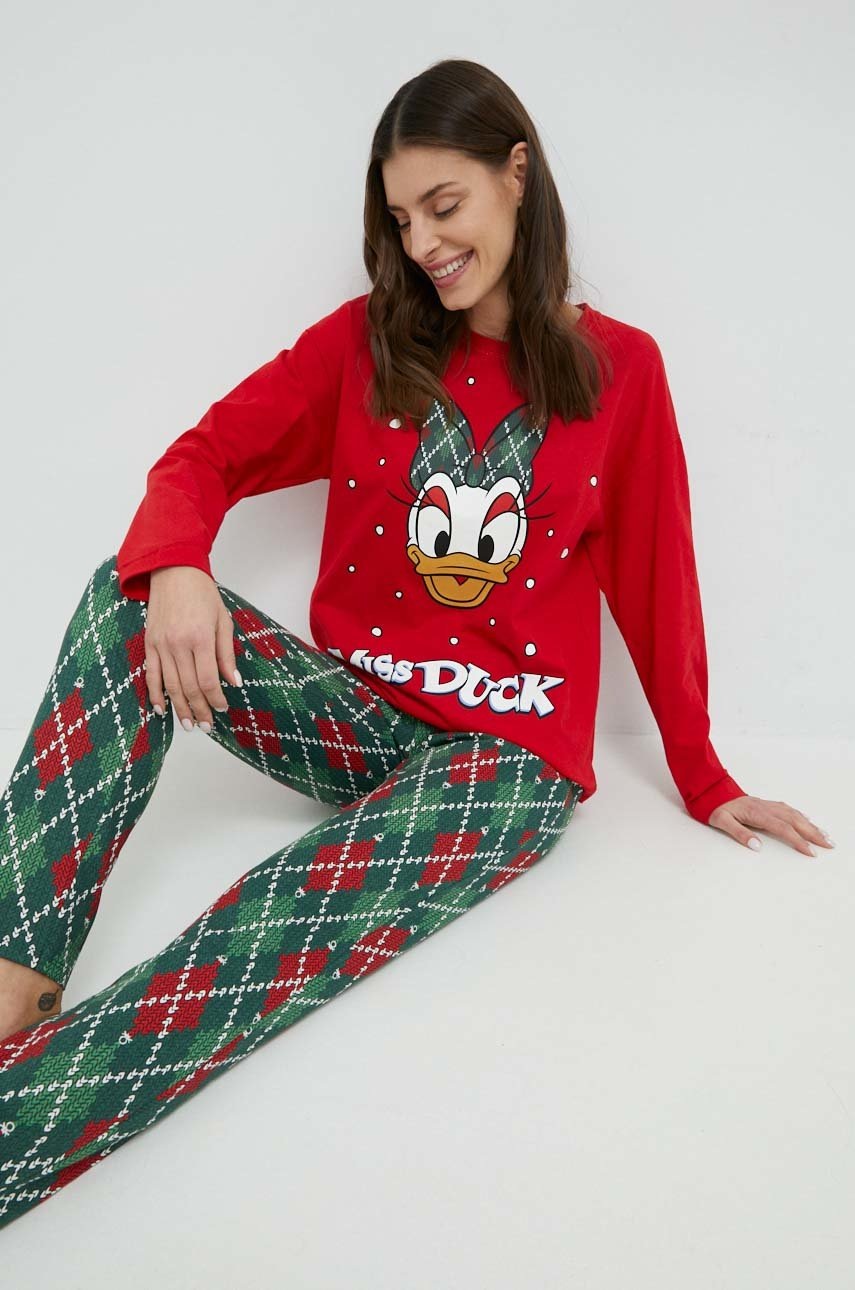 

Памучна пижама United Colors of Benetton Disney в червено от памук, Червен