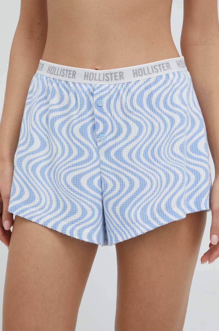Hollister Co. szorty piżamowe damskie kolor niebieski