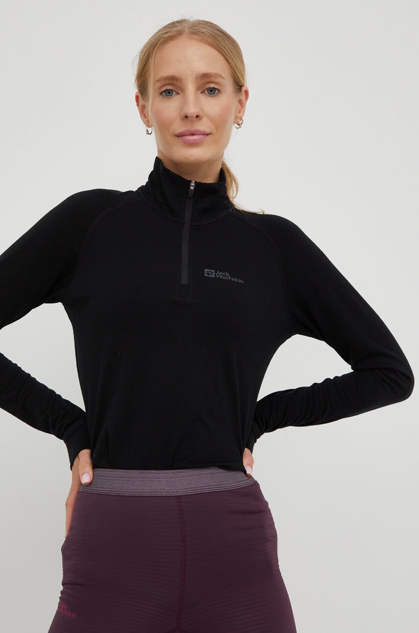

Jack Wolfskin Функционална блуза с дълги ръкави Alpspitze Wool, Черен