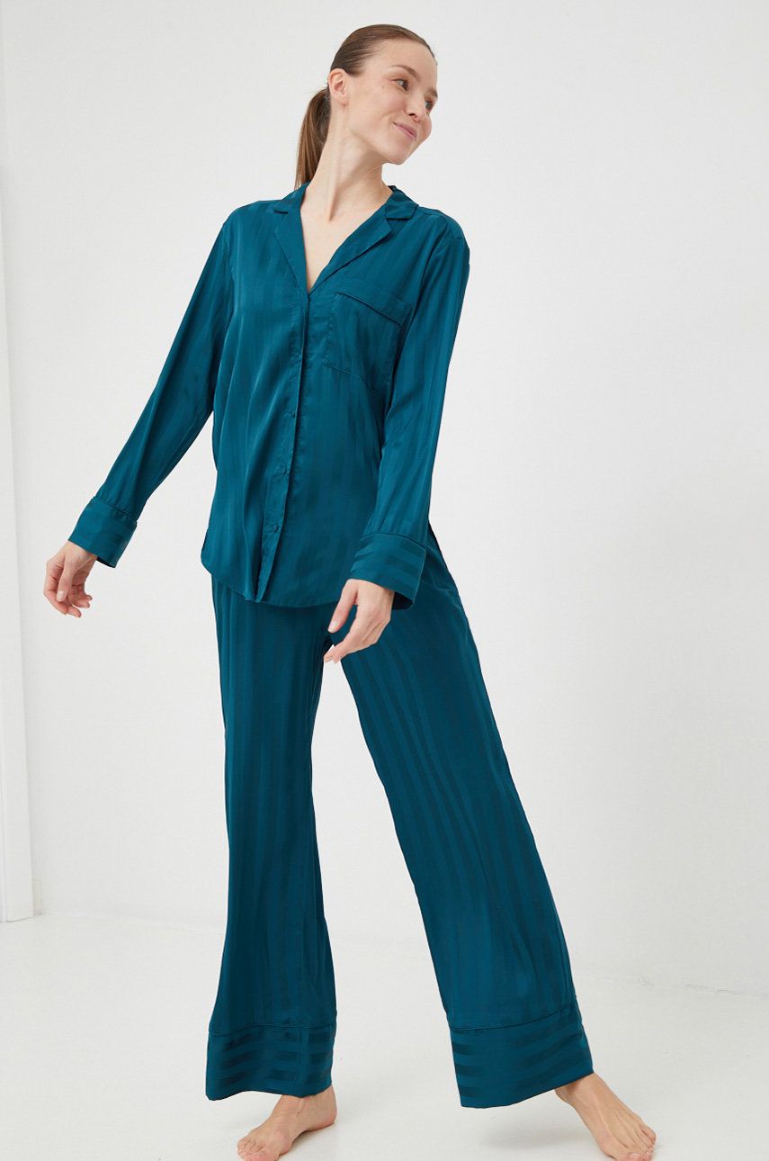 Abercrombie & Fitch camasa de pijama femei, culoarea verde