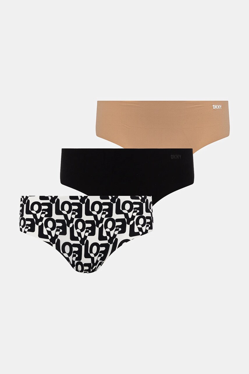 Dkny chiloti 3-pack culoarea bej