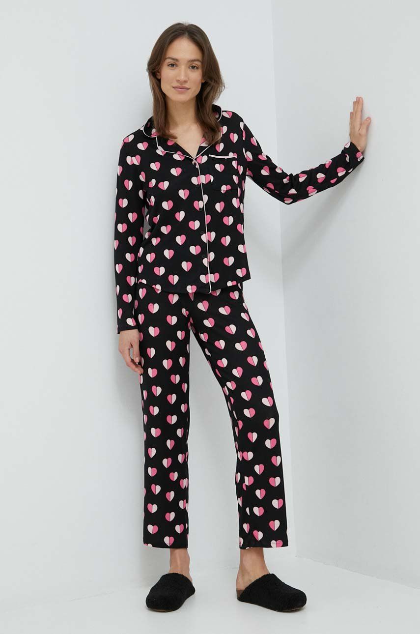 Kate Spade pijama femei, culoarea negru answear.ro imagine megaplaza.ro