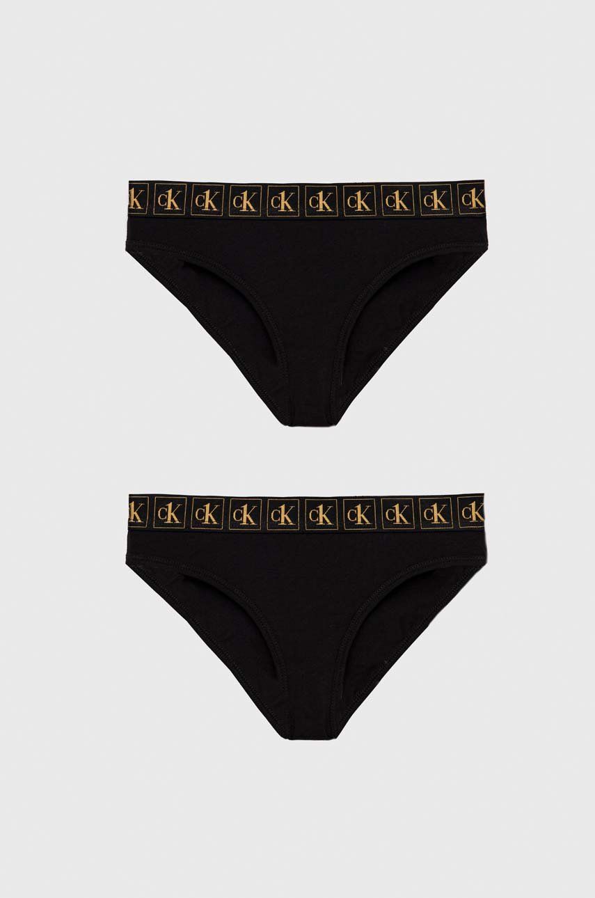 Calvin Klein Underwear figi dziecięce 2-pack kolor czarny