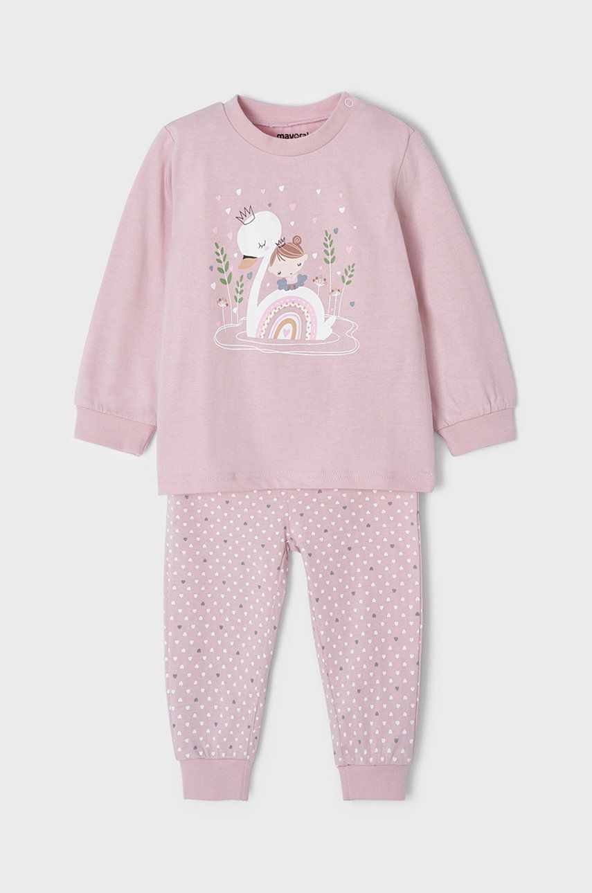Mayoral pijama copii culoarea roz, cu imprimeu